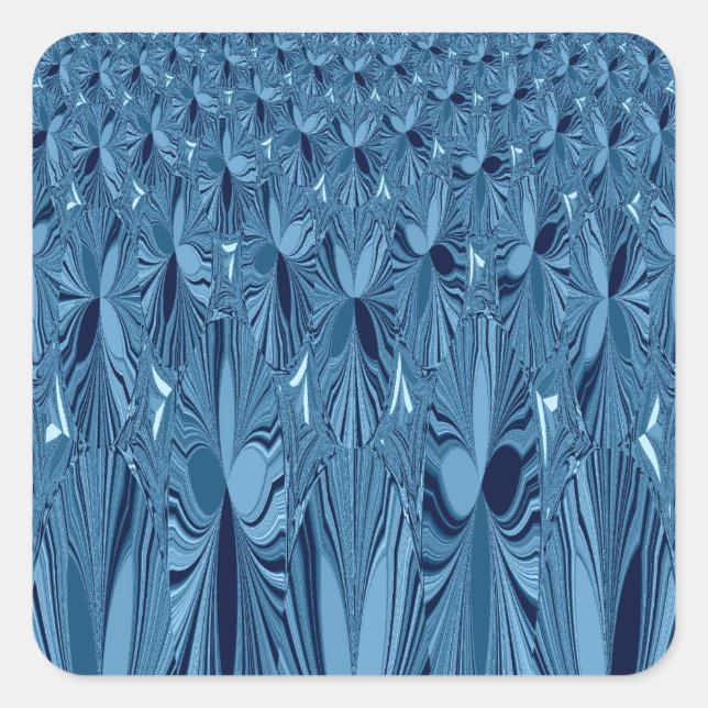 Celestial Splendor: Design der irrisierenden blaue Quadratischer Aufkleber (Vorderseite)