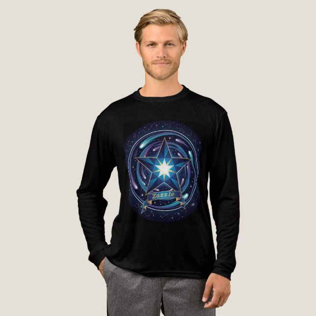 Celestial Star Dream - Cosmic Galaxy Long Sleeve T Tri-Blend Shirt (Volle Vorderseite)