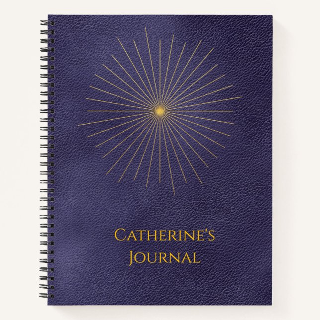 Celestial Starburst Blue Personalized Journal (Devant)