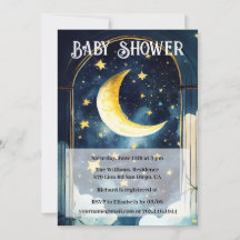 Celestial Starry Night and Moon Baby Shower