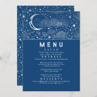 Celestial Starry Night Moon Wedding Menu