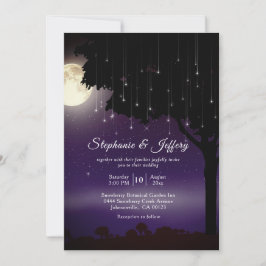 Celestial Starry Night String Lights Wedding Einladung