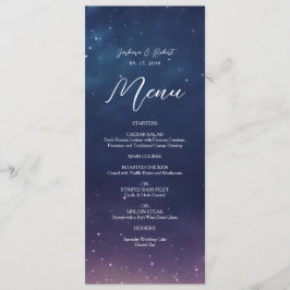 Celestial Starry Night Wedding Menu Card Menükarte