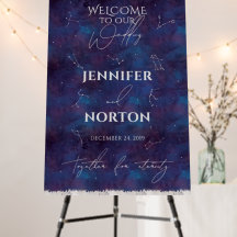Celestial Starry Sky Galaxy Wedding Welcome Sign