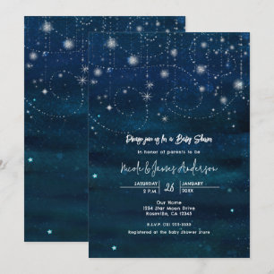 Celestial Starry Sky Wirbel Kinderdusche Einladung