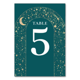 Celestial Stars Aquamarine Hochzeitkarte Tischnumm Tischnummer