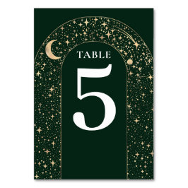 Celestial Stars Emerald Green Wedding Tischnummer