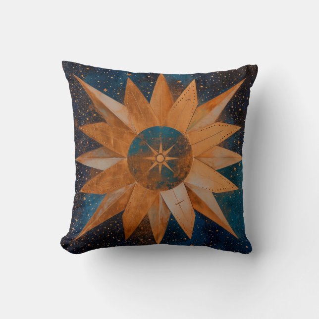 Celestial Stars Mystic Dark Blue Kissen (Vorderseite)