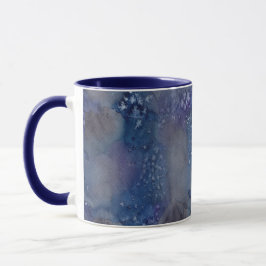 Celestial Stars Name Monogram Blue Watercolor Tasse