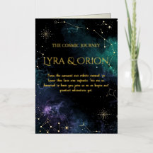 Celestial Stars | Navy/Gold Hochzeitseinlagekarte