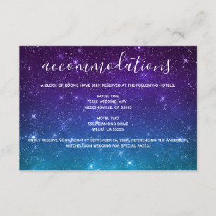 Celestial Stars Script Hochzeitsunterkünfte Begleitkarte