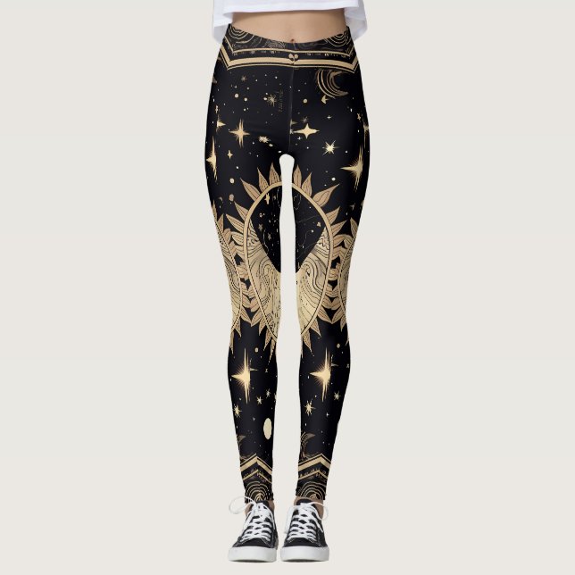 Celestial Stars Sun Moon Leggings (Vorderseite)