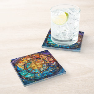 Celestial Stected Glass Art Glass Untersetzer