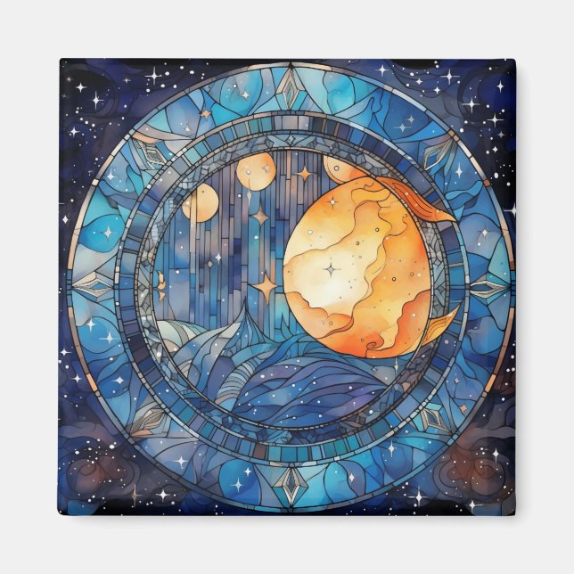 Celestial Stected Glass Magnet (Vorne)