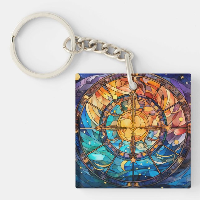 Celestial Stected Glass Schlüsselanhänger (Vorderseite)