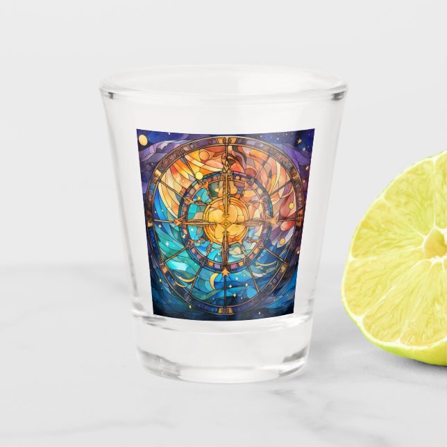 Celestial Stected Glass Shot Glass Schnapsglas (Vorderseite)