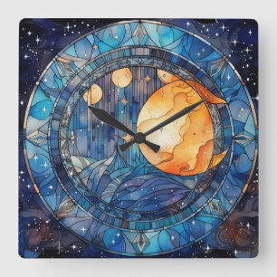 Celestial Stected Glass Wall Uhr