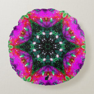 Celestial Stellar Kaleid Rundkissen Rundes Kissen