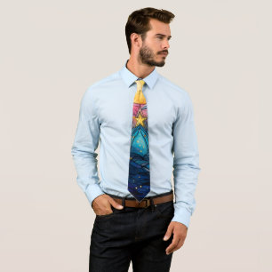 Celestial Stined Glass Neck Tie Krawatte