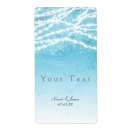 Celestial String Lights Blue Rustic Wine Label