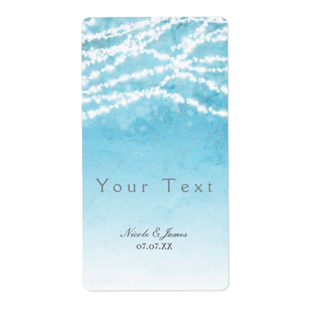 Celestial String Lights Blue Rustic Wine Label (Vorne)