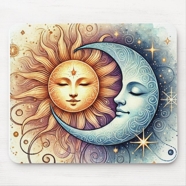 Celestial Sun and Moon Mouse Pad Mousepad (Vorne)