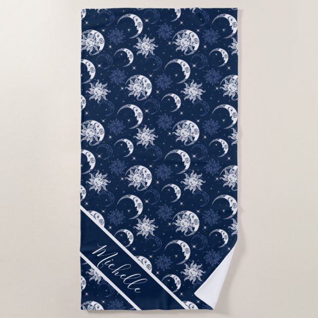 Celestial Sun and Moon Strandtuch (Vorderseite)
