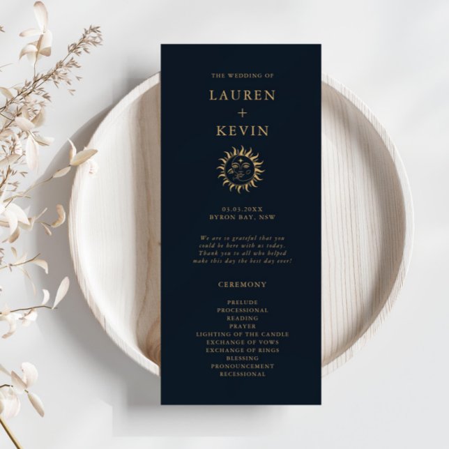 Celestial Sun and Moon Wedding Zeremony Program (Von Creator hochgeladen)