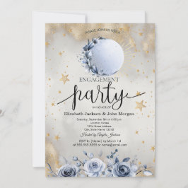 Celestial Sun, Blue Moon Rose Sterne Verlobung Einladung