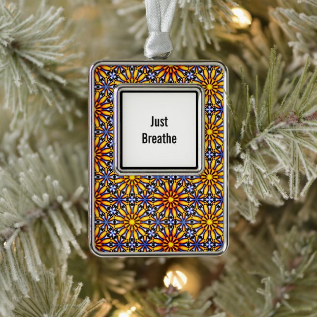 Celestial Sun Custom Mantra Rahmen-Ornament Silber (Baum)