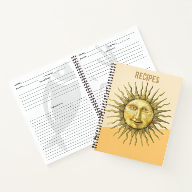Celestial Sun Face Colorblock Rezept Buch (Innenseite)