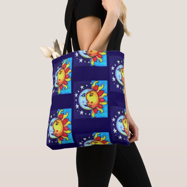 Celestial Sun Moon 90ties Style Muster Tasche (Von Nahem)