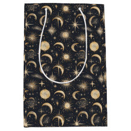 Celestial Sun Moon and Stars Night Sky Mittlere Geschenktüte