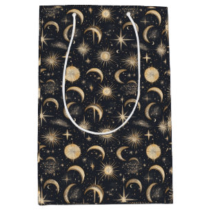 Celestial Sun Moon and Stars Night Sky Mittlere Geschenktüte