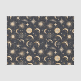 Celestial Sun Moon and Stars Night Sky Seidenpapier