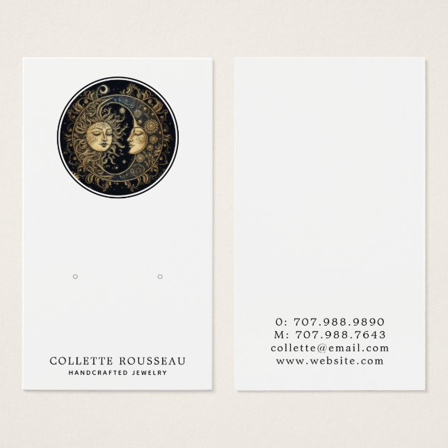 Celestial Sun Moon Earring Juwelier Display (Vorne & Hinten)