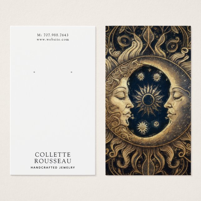 Celestial Sun Moon Earring Juwelier Display (Vorne & Hinten)