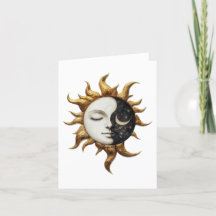 Celestial Sun & Moon Grußkarte
