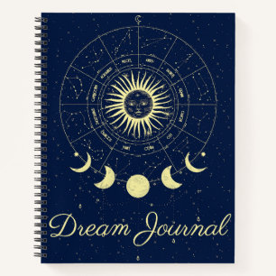 Celestial Sun Moon Phases Zodiac Dream Journal Notizbuch