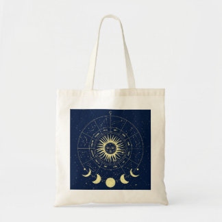 Celestial Sun Moon Phases Zodiac Tragetasche