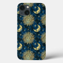 Celestial Sun Moon Stars Blue Gold Tarot 