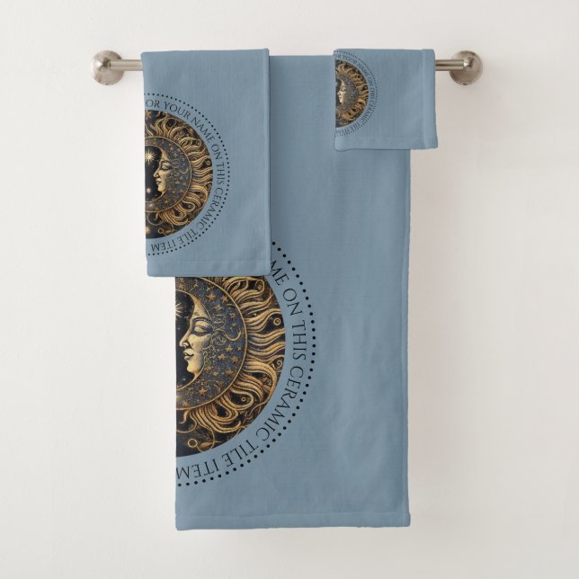 Celestial Sun Moon Stars Midnight Sky Personnalisé (En situation)