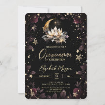 Celestial Sun, Moon, Stars Rose Quinceanera