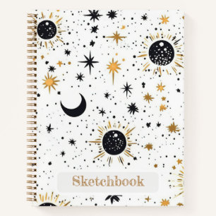 Celestial Sun Moon Stars Sketchbook Notizbuch