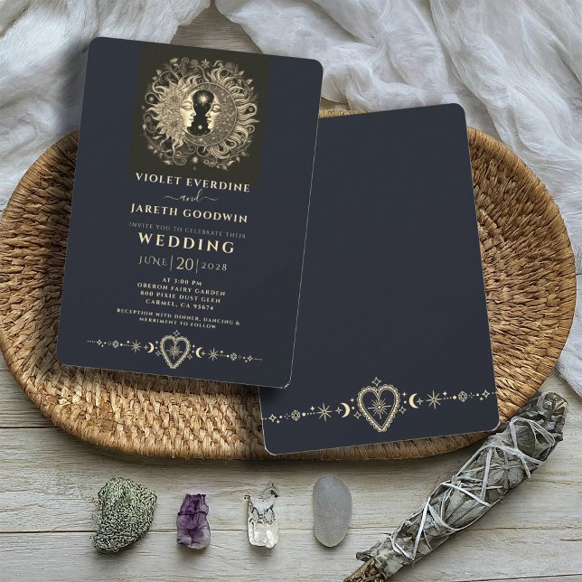 Celestial Sun Moon Stars Wedding Einladung (Von Creator hochgeladen)