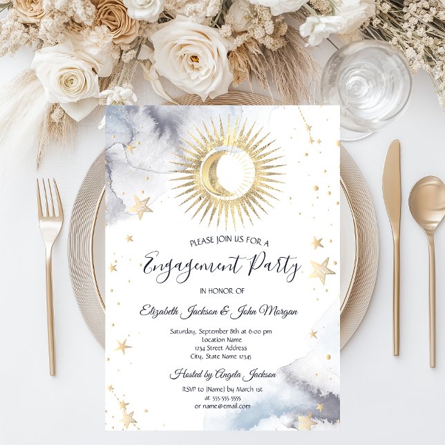 Celestial Sun, Moon, Sterne Einladung (Von Creator hochgeladen)