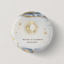 Celestial Sun, Moon, Sternenwasserfarbe Button