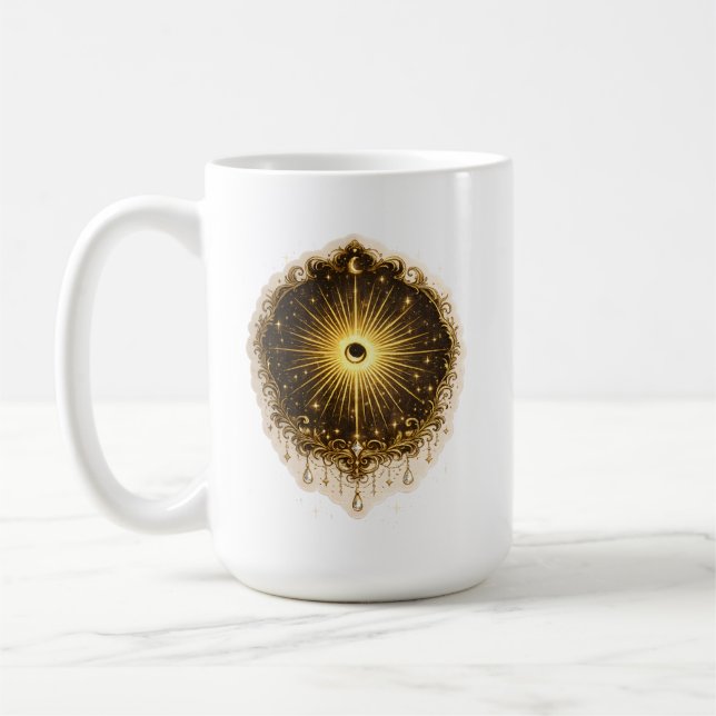 Celestial Sun Moon Symbol Sacred Cosmic Balance Kaffeetasse (Links)