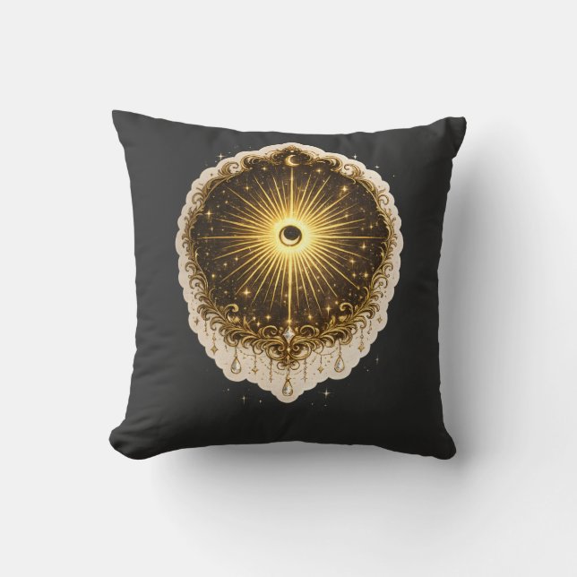 Celestial Sun Moon Symbol Sacred Cosmic Balance Kissen (Vorderseite)
