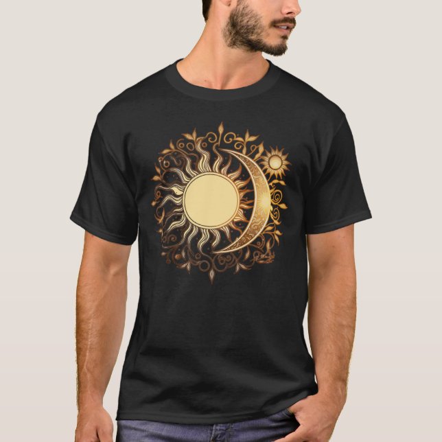 Celestial Sun Moon Yoga Meditation Zen Buddhism Sy T-Shirt (Vorderseite)